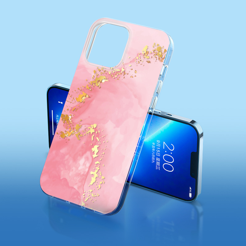 Handyhülle Stempeln glasierter Marmor iphone15Pro Max passend für Apple 14 doppelseitige Laminat 12/13 Handyhülle_voghion.com