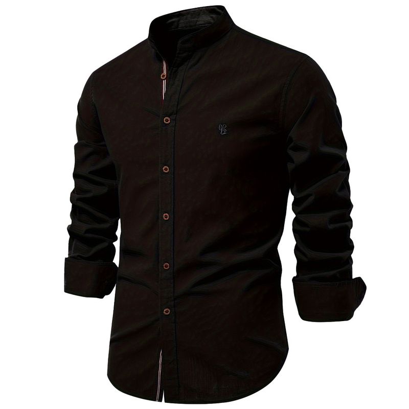 Pánská košile s dlouhým rukávem, bavlna a konopné střihy, ležérní móda, slim fit, jaro/léto (US velikost)_voghion.com