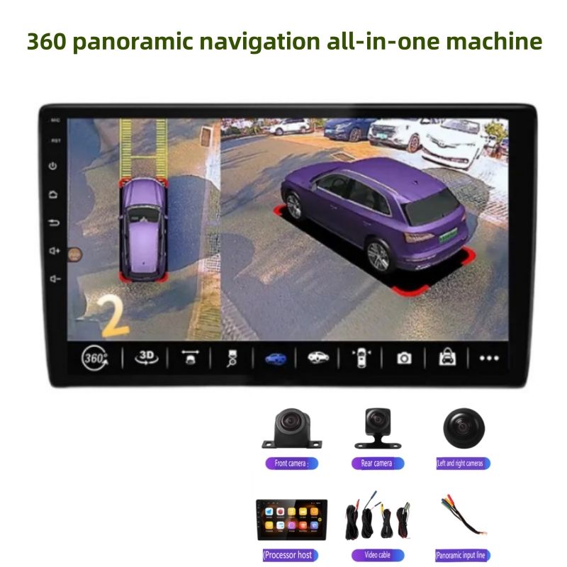 360°-Panorama-Navigationssystem mit 1080P HD-Nachtsicht – All-in-One Smart-Car-Headunit mit DVR, GPS, Wireless CarPlay und Android Auto_voghion.com