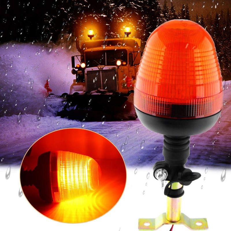 Bernsteinfarbenes Blitzlicht für LKW-Landwirtschafts-Leuchtfeuer, blinkendes Warnfahrzeug, Notfall-Sicherheitsalarm, 60 LEDs, 12 V, 24 V_voghion.com