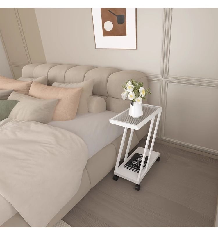 Divano da soggiorno, lato Changhong, scaffale portaoggetti in vetro, comodino ultra moderno, piccolo tavolo angolare stretto_voghion.com