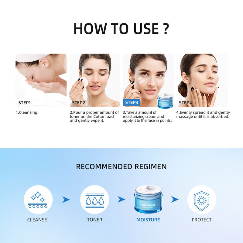50g Hyaluronic Acid Hydrating Water Gel/moisturizing Cream Daily Face Moisturizer For Dry Skin Improve Dryness_voghion.com