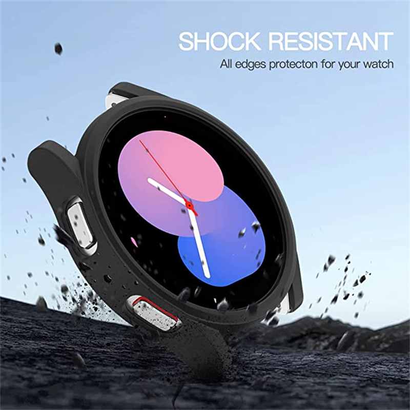 Samsung Galaxy Watch 5 4 40mm 44mm-es óratok, képernyővédő fólia nélkül, matt PC tok, körbefutó lökhárító héj, Watch 5 Pro 45mm-hez_voghion.com