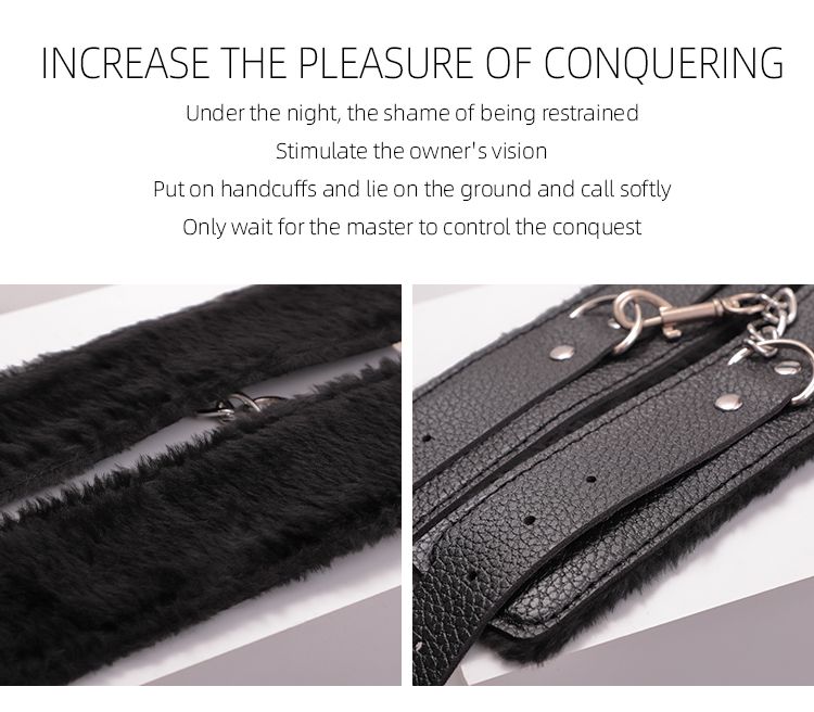 BLACKWOLF Blød Plys Læder Sexet Binding, Håndjern, Fastholdelsesstropper, Mærkelige Produkter BDSM, Sexlegetøj Til Par,_voghion.com