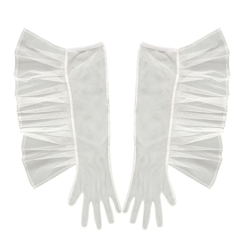 Q21TP725 Guanti casual moda primavera nuova tinta unita in pizzo trasparente con piega a navetta per donna_voghion.com