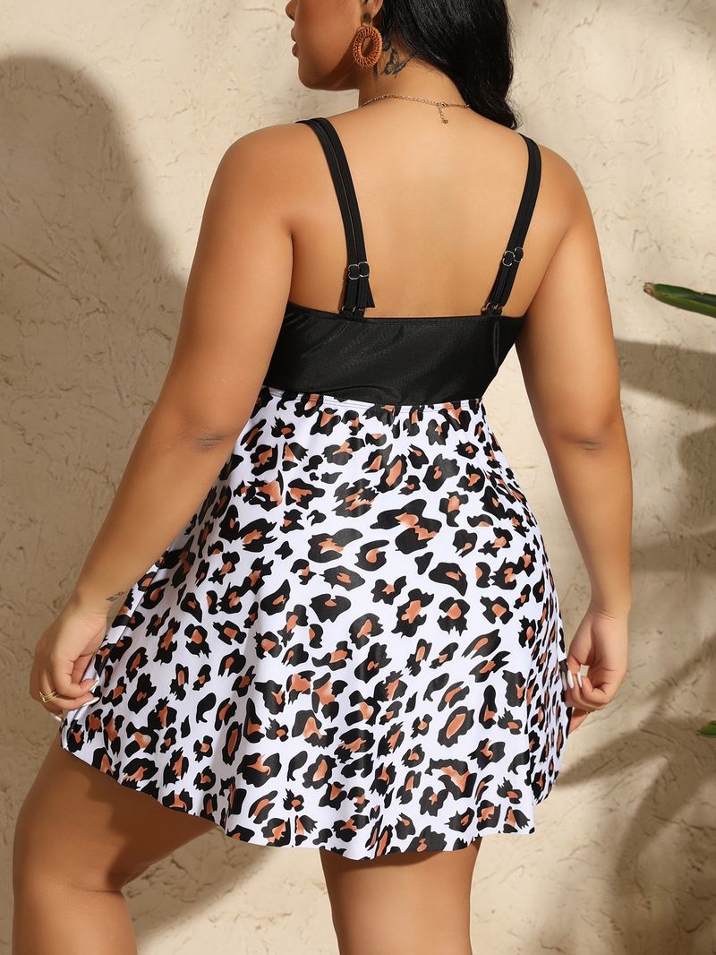 Bikini-Set mit Blumenmuster und hoher Taille in Übergröße – Bauchkontrolle, sexy rückenfreier Badeanzug für Damen_voghion.com