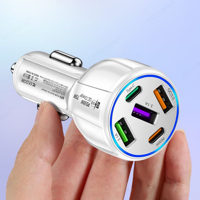 Music Festival  CE FCC Rohs UL Report One to Five Fast Charger 3USB+2PD Car Charging_voghion.com
