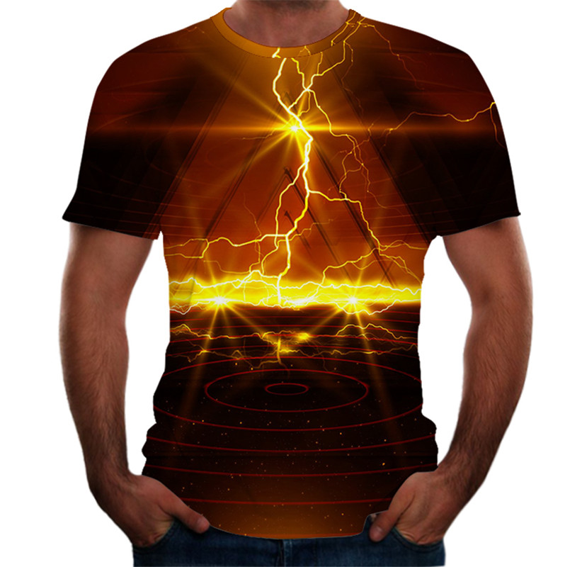 Męska koszulka z dekoltem/Harajuku Summer męska koszulka w stylu casual z nadrukiem 3d najnowsze style_voghion.com