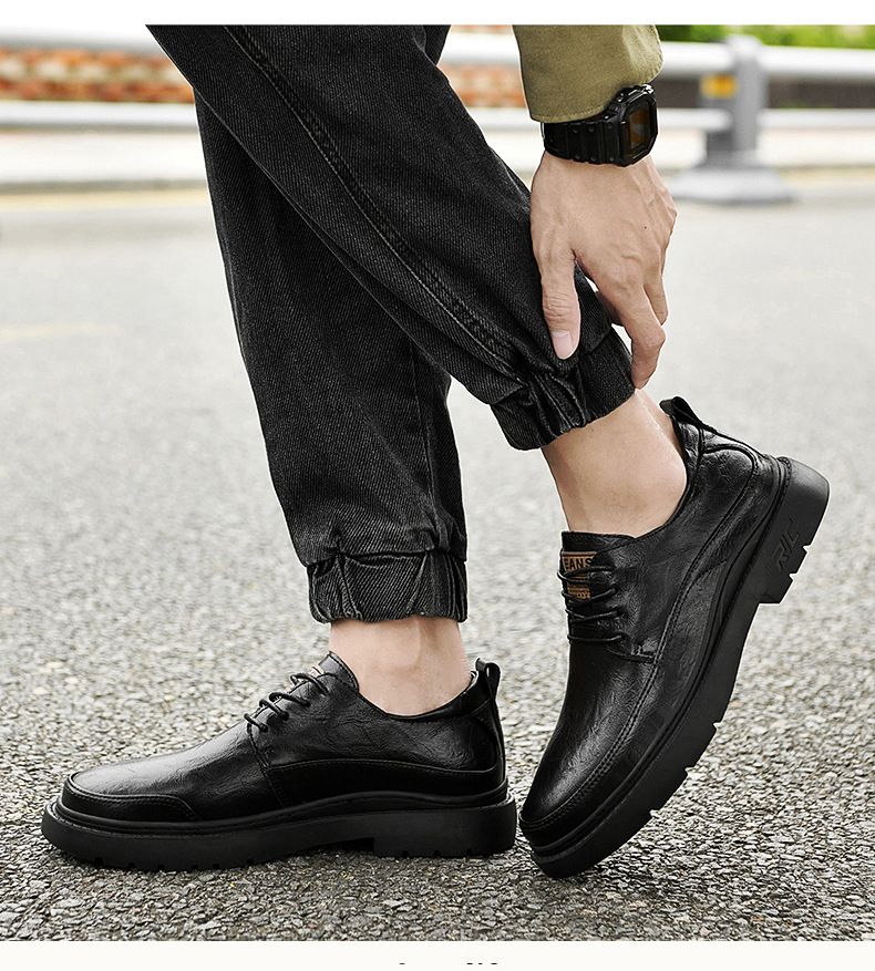 Scarpe in pelle di grandi dimensioni da uomo, stivali da locomotiva in velluto termico, stivali corti, stivali casual Martin_voghion.com