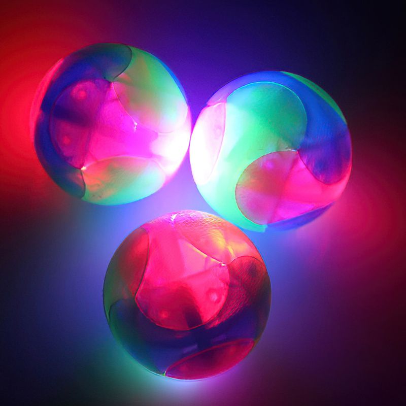 Guangying Pet Elastic Toy Ball Good Toughness Glowing Bite Resistant Flashing Bounce Pet Companion Teeth Cleaning Cat Elastic Ball For Dogs_voghion.com