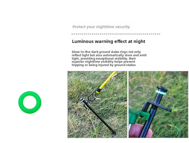 Picchetti da campeggio per esterni, anelli di tenuta in silicone luminosi, anelli di segnalazione fluorescenti per la pesca notturna_voghion.com
