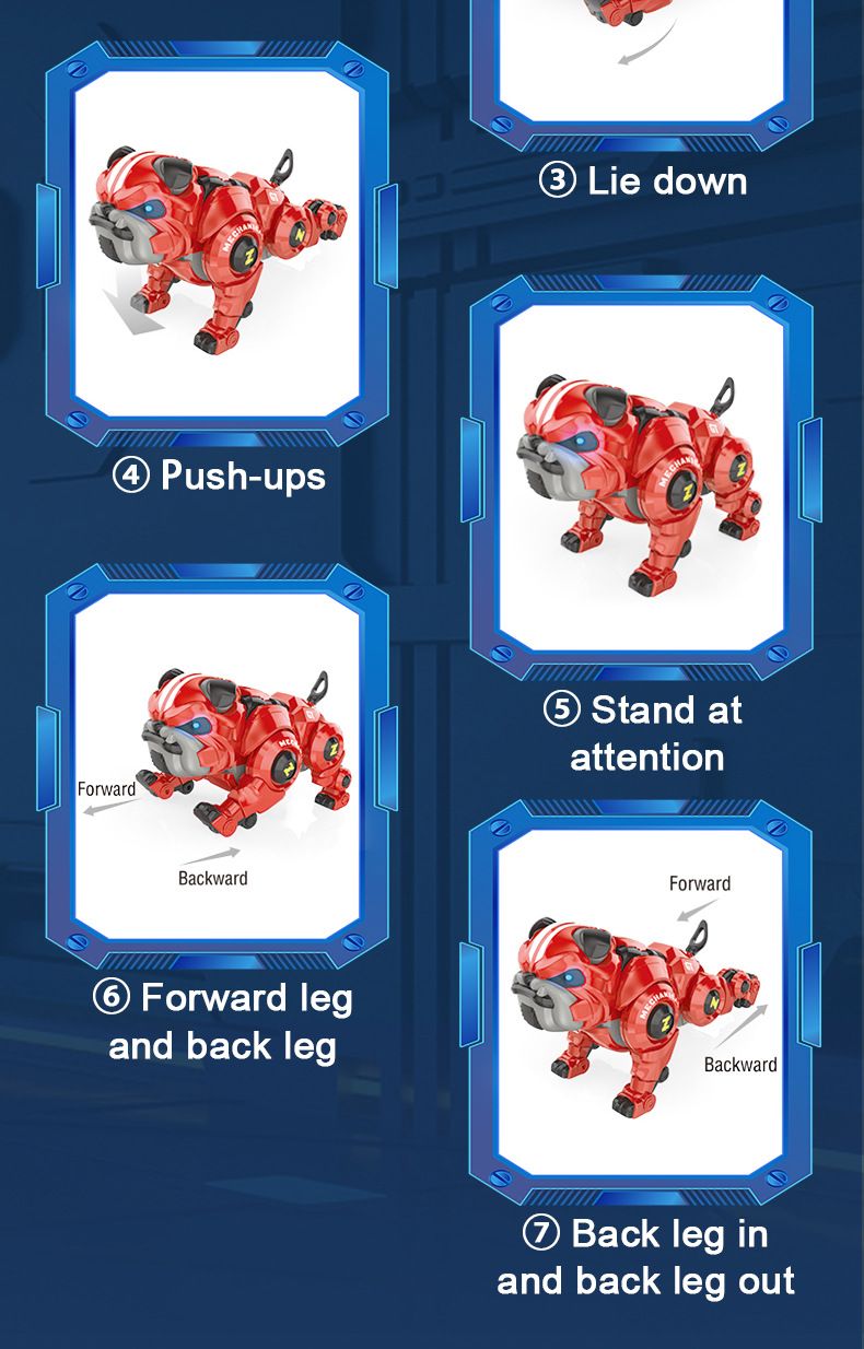 Brinquedos inteligentes, robô inteligente, cão de brinquedo, indução, programação por toque, cão mecânico, controle remoto para crianças_voghion.com