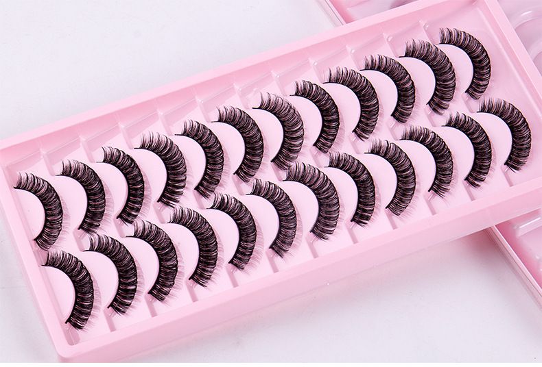 Lash extension set 12 pairs of eyelashes Natural fiber eyelashes thick artificial eyelashes_voghion.com
