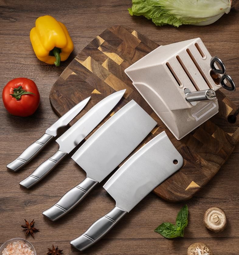 Stainless Steel Hollow Handle 8-Piece Kitchen Household Chef Meat Cutting Vegetable Fruit Multi-Purpose Knife Set_voghion.com