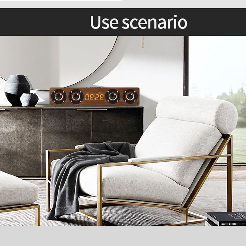 Leseni zvočniški sistem Soundbar Bluetooth zvočnik glasbeni akustični sistem 20W HIFI stereo glasbeni prostorski LED zaslon zunanji zvočnik z FM radiem_voghion.com