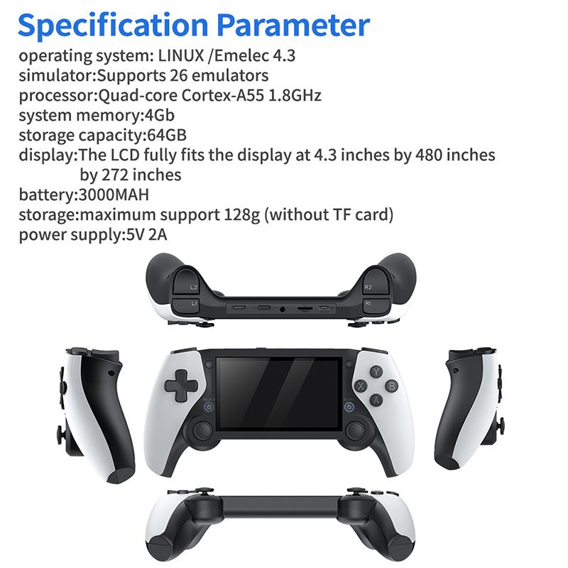 Popular M25 Handheld With 4.3-inch Screen, Linux EmuELEC Open-source System RK3566 Quad Core 64 Bit Game Console_voghion.com