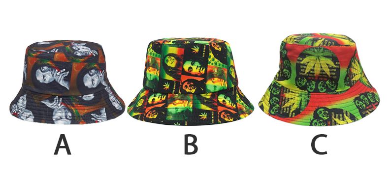 New Arrivals Bocca Bob Marley Bucket Hat Rökande män Tryck Jamaicanska herrhattar Panama Fishermen Keps Dubbla sidor Vikbar Ny stil_voghion.com