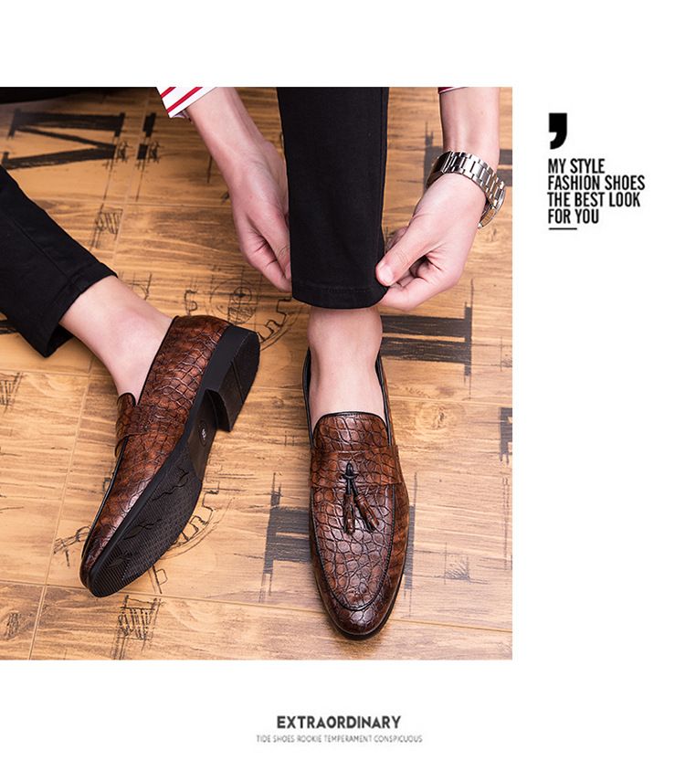 Herren spitze Lederschuhe Persönlichkeit Mode Schuhe atmungsaktiv Set Fuß kleine Lederschuhe_voghion.com