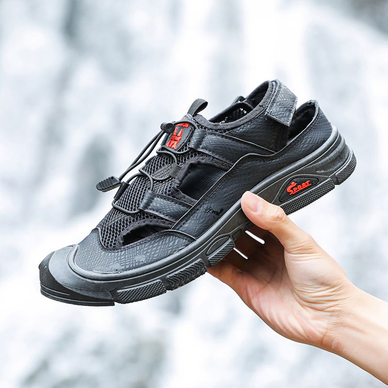 Große Sommersandalen, atmungsaktive Outdoor-Strandschuhe, coole und modische Mesh-Freizeitschuhe mit Perforation_voghion.com