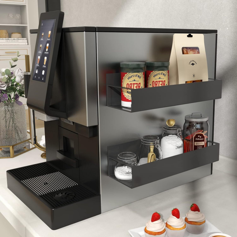 Magnetic Fridge Shelf Spice Storage Rack Refrigerator Side Shelf Black Iron Household Space Saving Kitchen Organizer Shelf_voghion.com