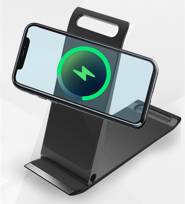 Magsafe15W Portable Folding Desktop Phone Stand Metal Magnetic Wireless Charger Suitable For_voghion.com