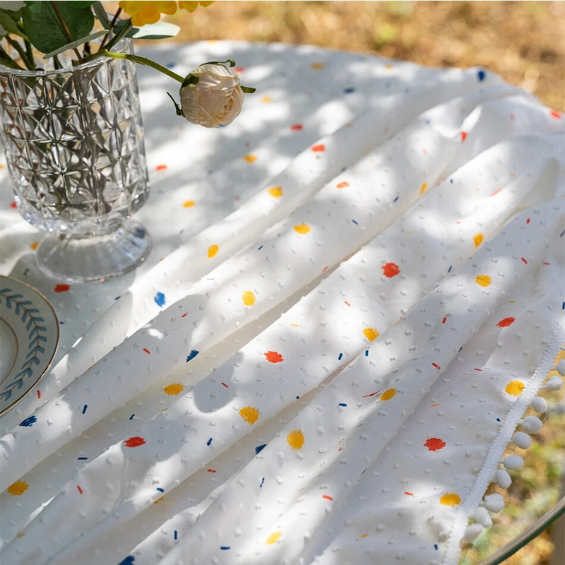Tovaglia floreale in cotone stile coreano Copritavolo rettangolare con decorazione del tè per la sala da pranzo della cucina_voghion.com