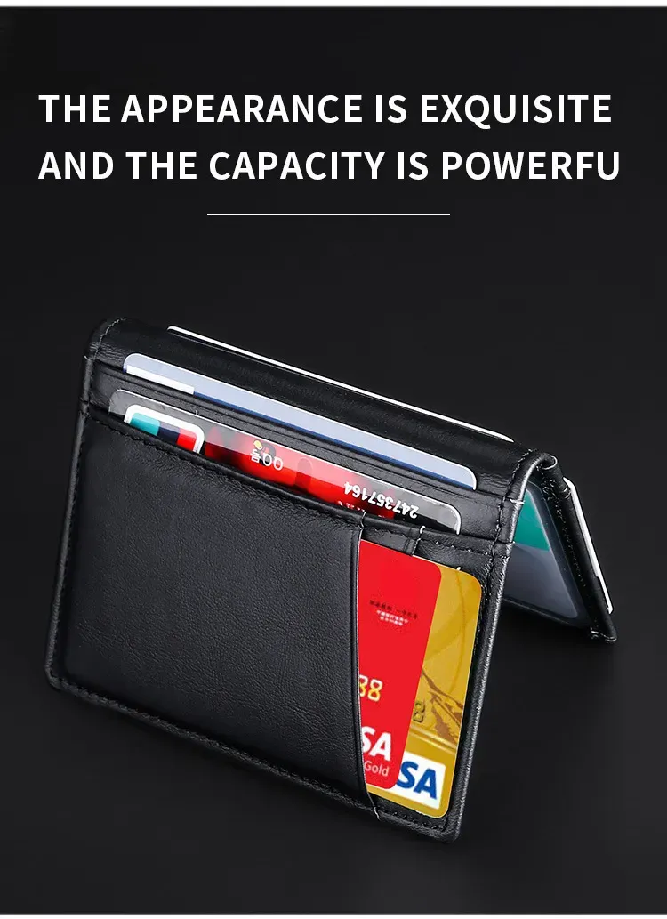 Designer Bag Ultra Thin Soft 100% Genuine Leather Mini Credit Multi RFID Slim Small Card Holder Men's Wallet_voghion.com