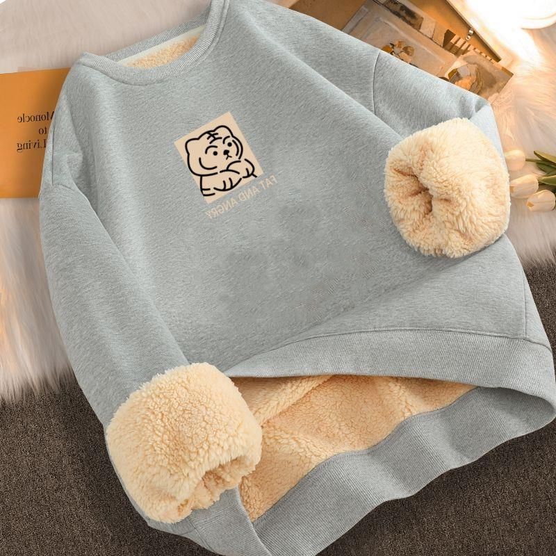 Warm Jacket New Thickened Shirt Round Neck Lamb Wool Men And Women Base Sweatshirt Autumn Winter Loose Student Fleece 12_voghion.com