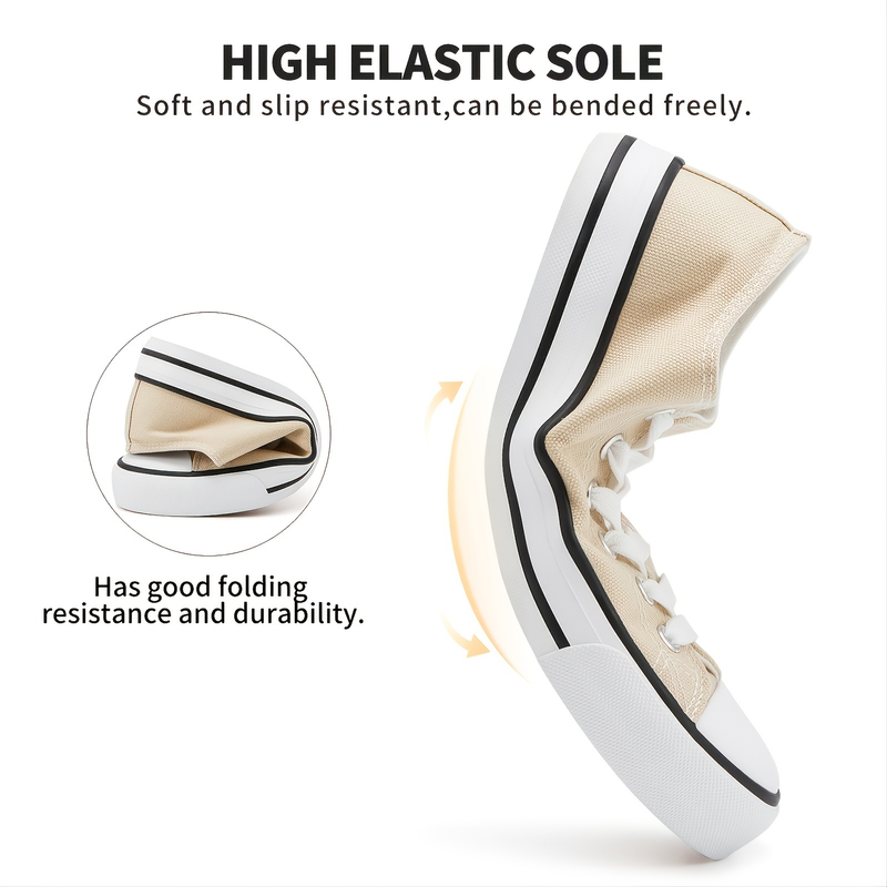 Γυναικεία κλασικά μονόχρωμα παπούτσια με κορδόνια, casual πάνινα πάνινα παπούτσια, γυναικεία υποδήματα_voghion.com