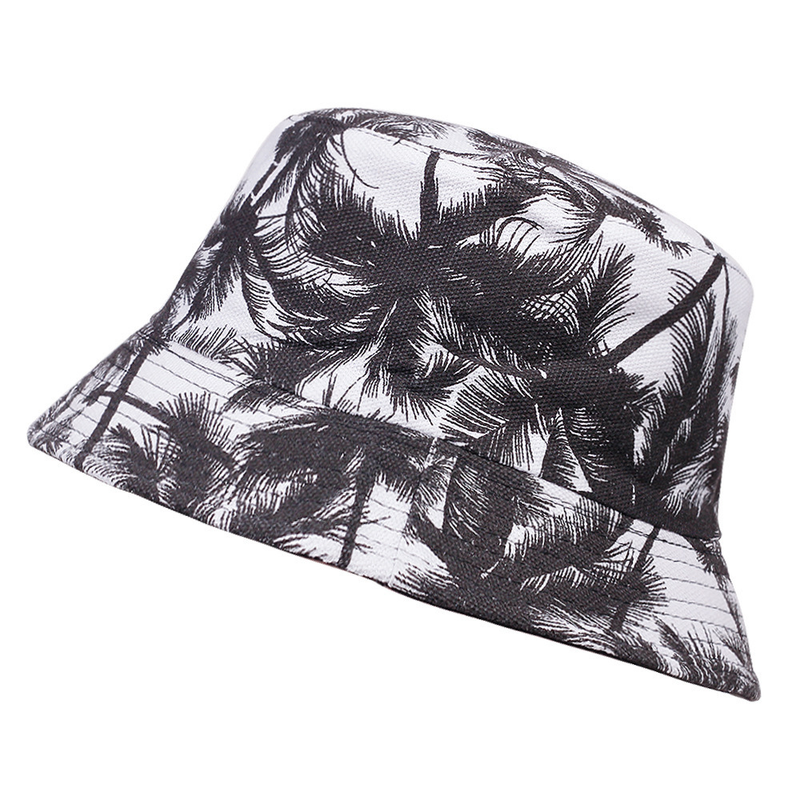 Pescatore bifacciale con albero di cocco per uomo e donna Protezione solare estiva Versione coreana Moda studentesca Tendenza casual_voghion.com