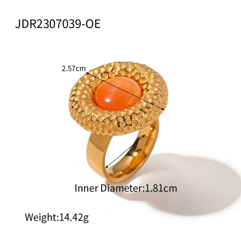 Orecchini pendenti rotondi in oro stile INS francesi eleganti e alla moda Orecchini pendenti in acciaio inossidabile_voghion.com