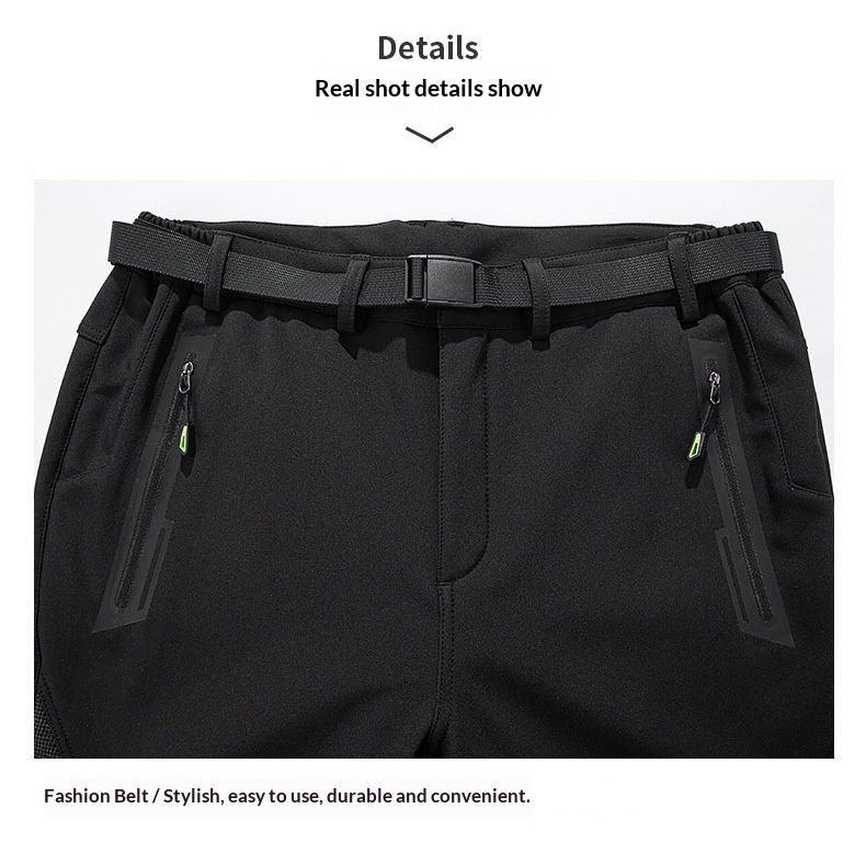 Pantalon unisexe 001, style moderne, doublé polaire, coupe-vent, idéal pour la randonnée et les activités de plein air._voghion.com