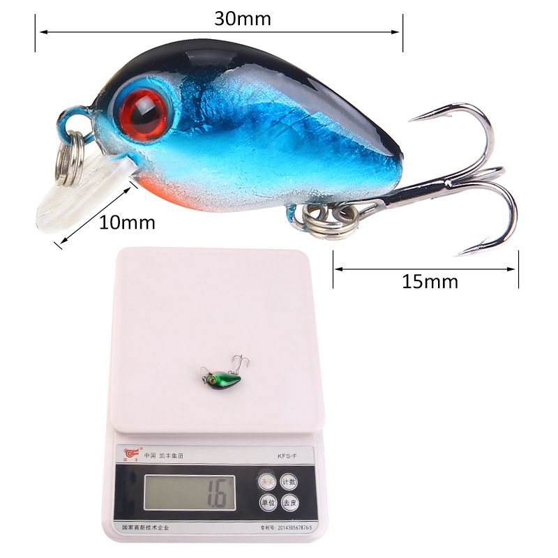 10 kolorów Mini Rock Fat 3cm/1,6g Plastikowa przynęta symulująca wędkarstwo Twarda przynęta_voghion.com
