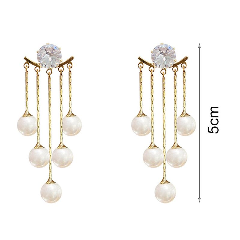 Yamaler 1 Paar baumelnde Perlen Quasten Schmuck Ohrstecker für Hochzeit_voghion.com