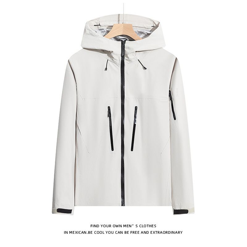 Giacca con cappuccio da uomo tinta unita impermeabile termosaldata Autumn Bird Home 2024, stile coppia_voghion.com