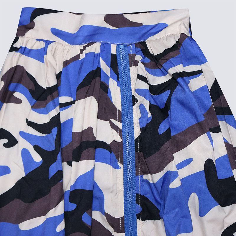 S390441 Spring Summer New Women's Casual Camouflage Print Zipper Split Elastic Waist Skirt_voghion.com