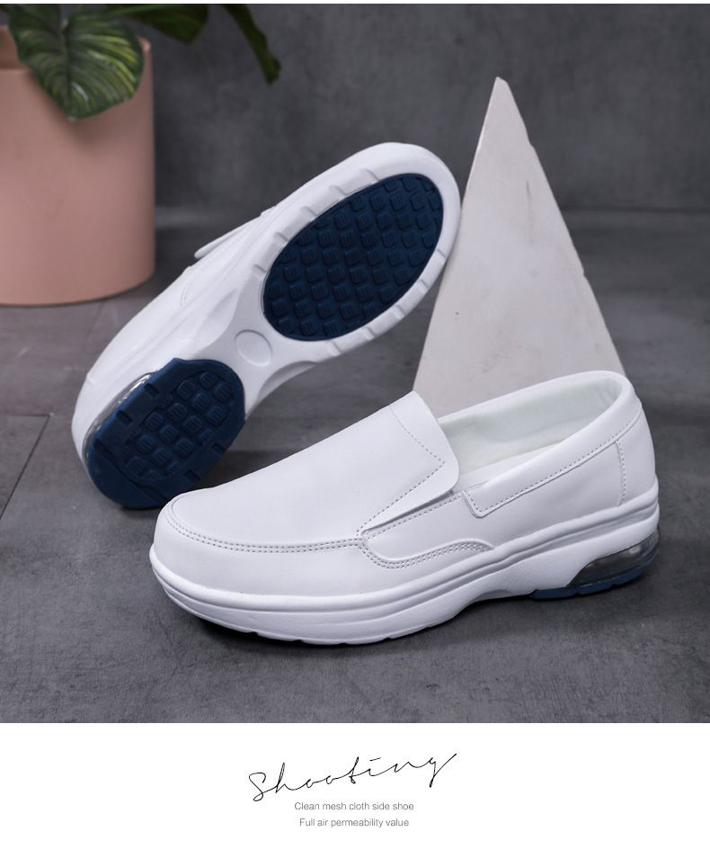 New Solid Color Round Head Low Top Leisure Small White Shoes Nurse Shoes Cushioned Leisure Loafers_voghion.com