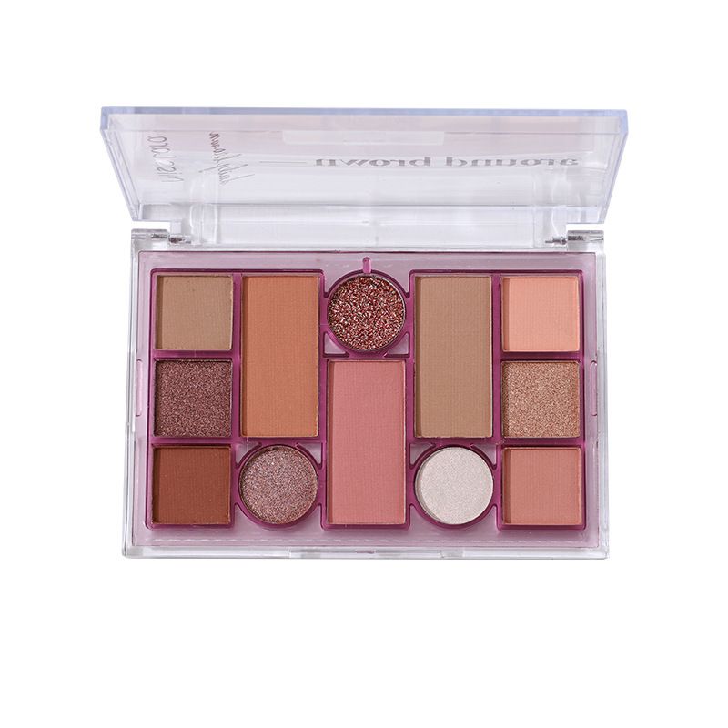 Neue 12-Farben-Platte, natürlich hart zum Entfernen von Make-up, Perlmuttlicht explodiert, mattierter Lidschatten ist zart und leicht zu verblassen_voghion.com