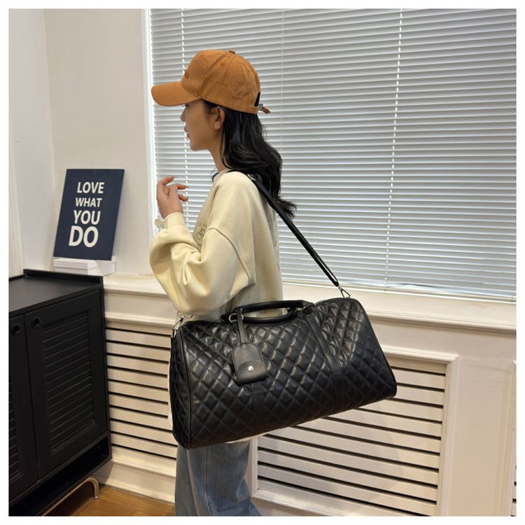 Rhombus Boarding Bag Reisehandtasche Nass- und Trockentrennabdeckung Spurstangengepäck Tasche mit großer Kapazität_voghion.com