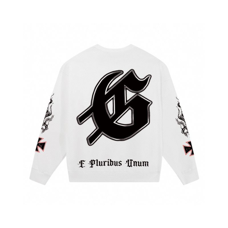 Felpa girocollo unisex con stampa teschio Godspeed in cotone, stile hip hop, manica lunga, alla moda_voghion.com