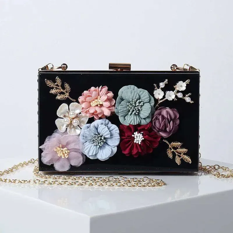 Designers Crossbody New Style Flower, un piccolo quadrato alla moda e tridimensionale per abiti da sera da donna_voghion.com