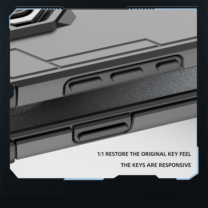 Anti Shock Armor Phone Case For Iphone 16E 16 15 14 13 Pro Max Iphone16 Plus Car Magnetic Holder Kickstand Back Cover_voghion.com