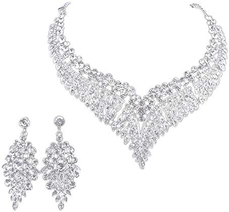 Set di gioielli da donna con strass da sposa in cristallo con strass_voghion.com