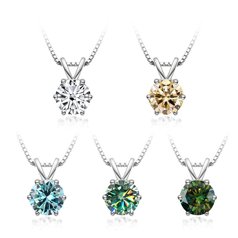 Tancise Collana con ciondolo in vera moissanite da 1 carato per donna Gioielli da sposa in argento sterling di alta qualità_voghion.com