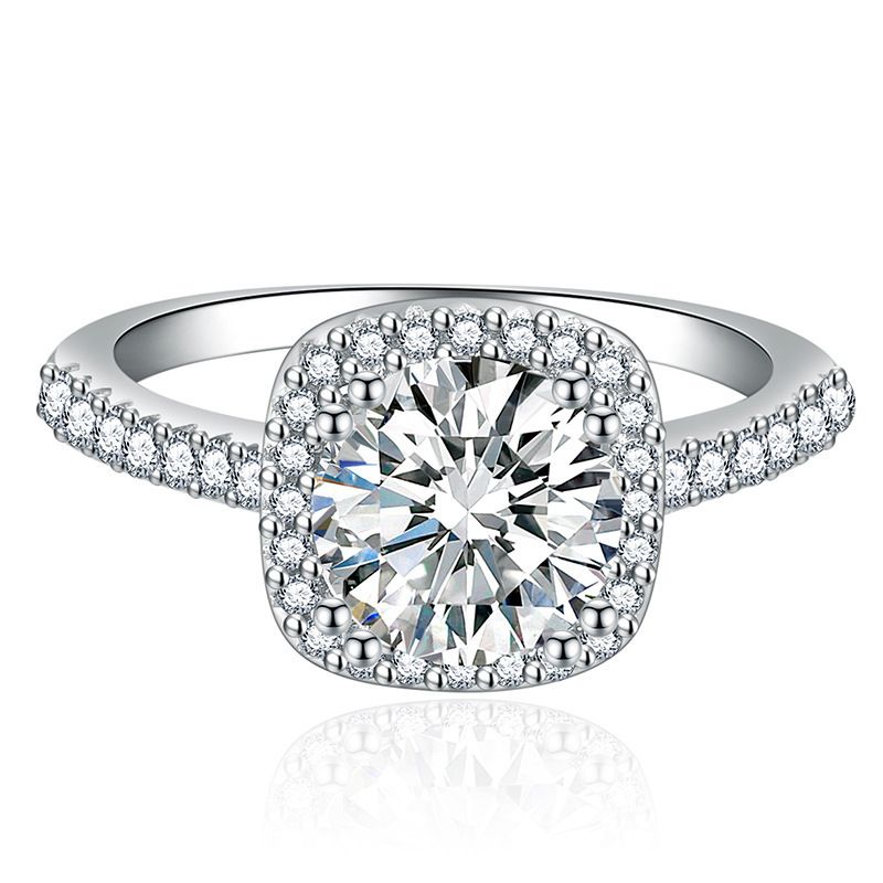 Borsa quadrata classica con diamanti e moissanite per donna, design unico, stile coreano, elegante anello aperto regolabile_voghion.com