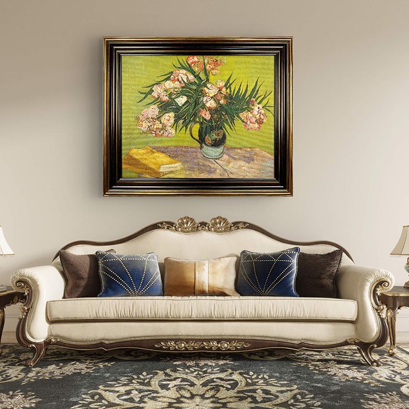 Amerikanischen Stil Eingang Vase Mit Oleander Dekorative Für Schlafzimmer Wohnzimmer Sofa Hintergrund Wand Hängen Ölgemälde_voghion.com