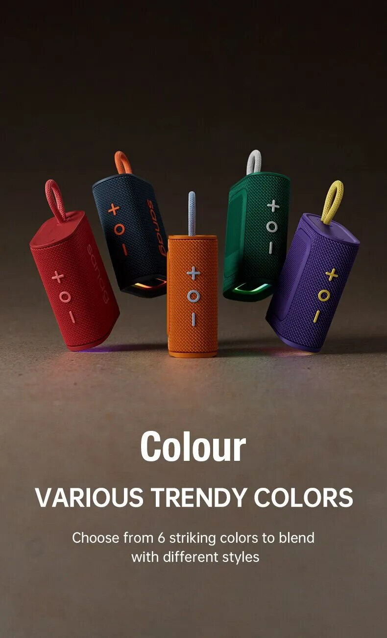 Sanag M13S PRO Bluetooth 5W IPX7 étanche Mini extérieur Portable APP contrôle haut-parleur sans fil caisson de basses mains_voghion.com