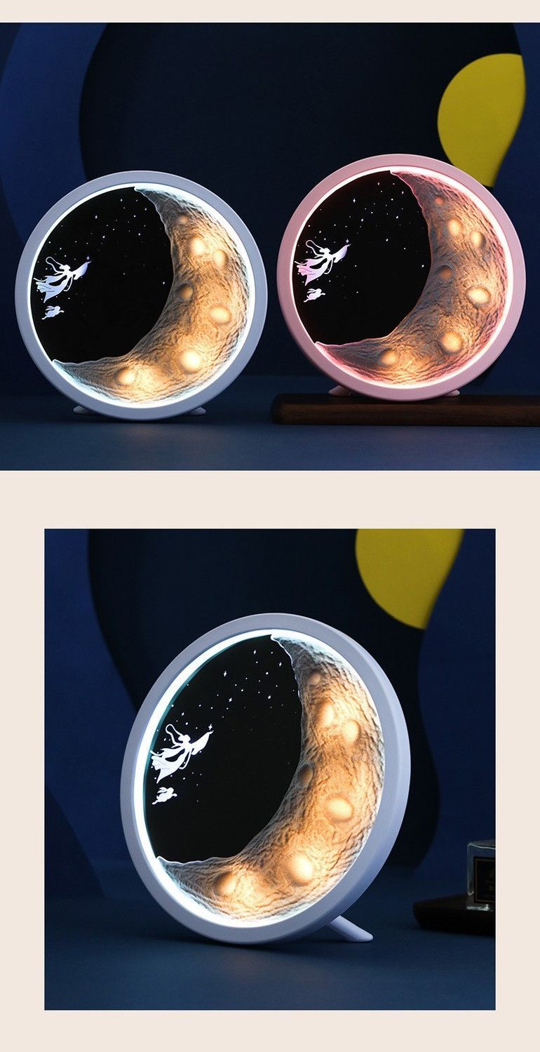 Altavoz Bluetooth inalámbrico Chang'e Flying To The Moon, luz nocturna de ambiente para dormitorio, adorno de estilo antiguo Qixi_voghion.com
