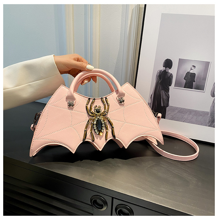 Women's Bags Handbag Fashion Creative Handmade Spider Bag Personality Embroidery Diamond Women's Bag PU Messenger Bag_voghion.com