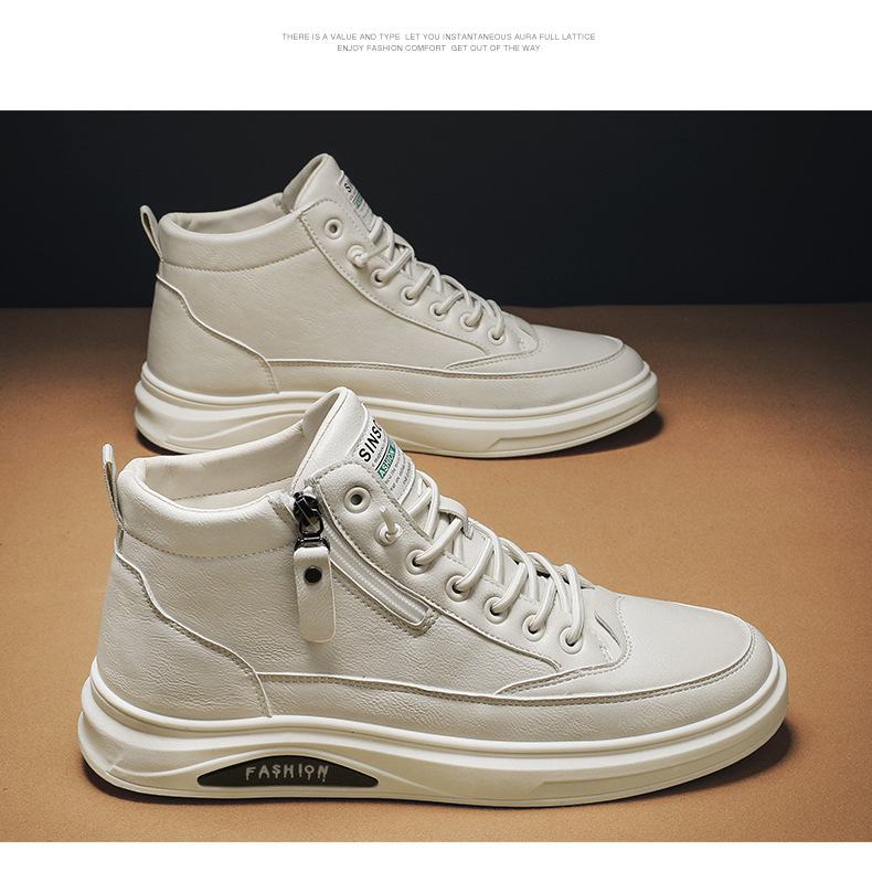 High-Top Herbst Britischen Stil Casual Leder Schuhe Herren Schwarz Mid-Top Sneakers Sommer Wasserdichte Martin Stiefel Trendy_voghion.com